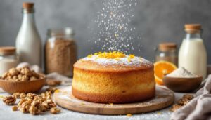 La torta di farina integrale, noci e agrumi: dolce soffice e profumato senza glutine da provare subito