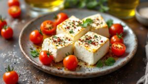 Feta in friggitrice ad aria con pomodorini: cremosa e pronta in 15 minuti