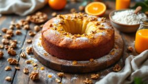 La torta di farina integrale, noci e agrumi: dolce soffice e profumato senza glutine da provare subito