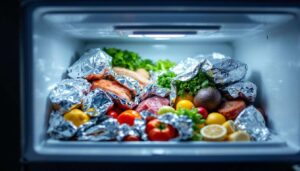 Carta stagnola nel congelatore: come preserva gli alimenti più freschi per molto più tempo