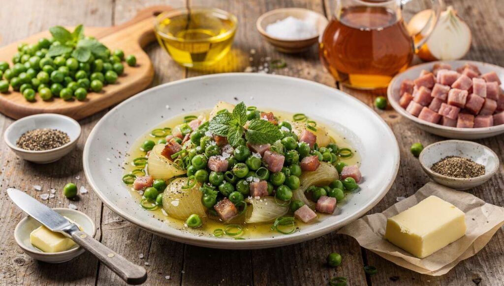 Piselli freschi e pancetta: il piatto di primavera che si cucina con un solo tegame